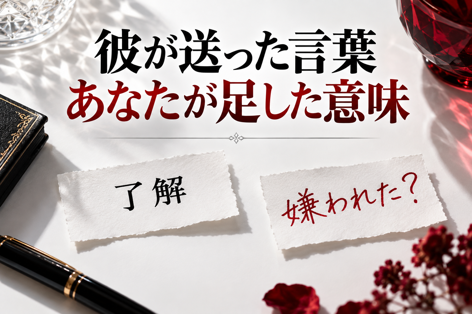 彼が送った言葉と自分が足した意味を見比べる
